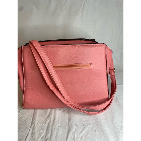 Womens Large Handbag Nude Peach White 12x9" GUC - Picture 1 of 6